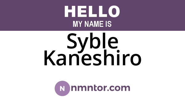 Syble Kaneshiro