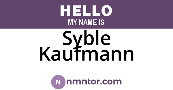 Syble Kaufmann