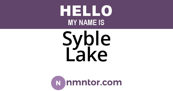 Syble Lake