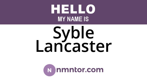Syble Lancaster