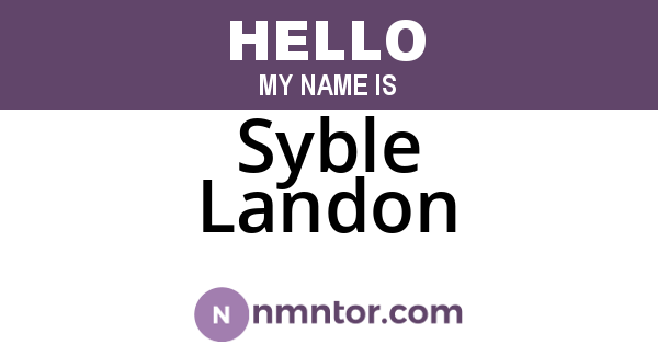Syble Landon