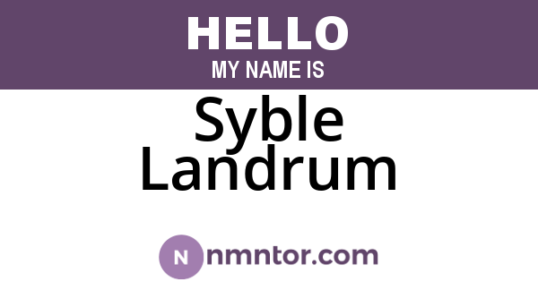 Syble Landrum