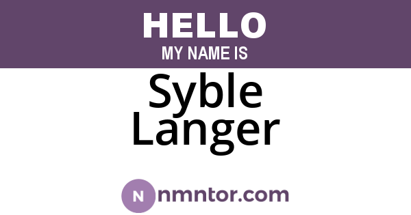 Syble Langer