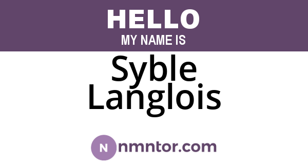 Syble Langlois