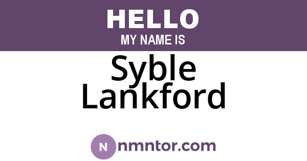 Syble Lankford