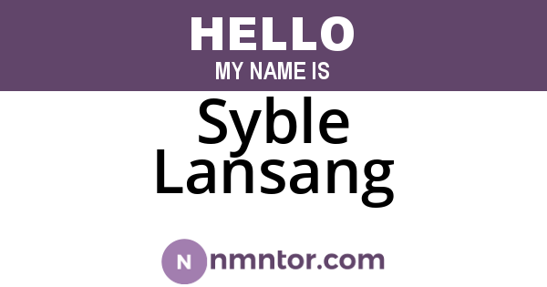 Syble Lansang
