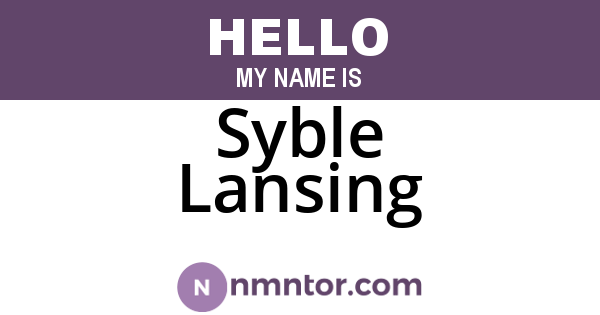 Syble Lansing