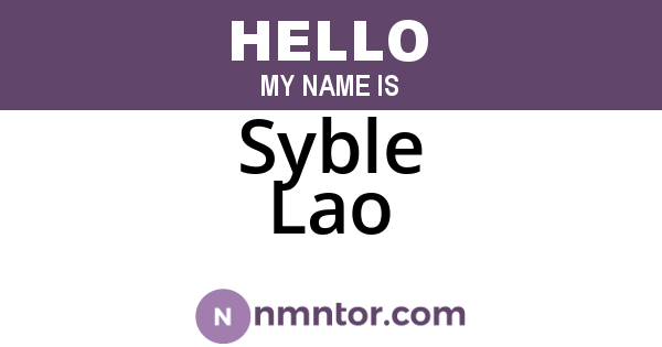 Syble Lao