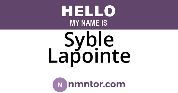 Syble Lapointe