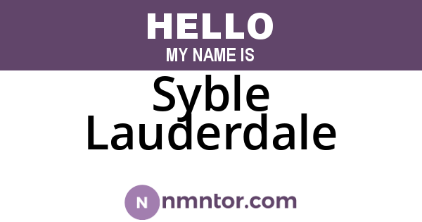 Syble Lauderdale