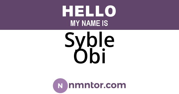 Syble Obi