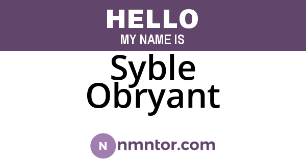 Syble Obryant