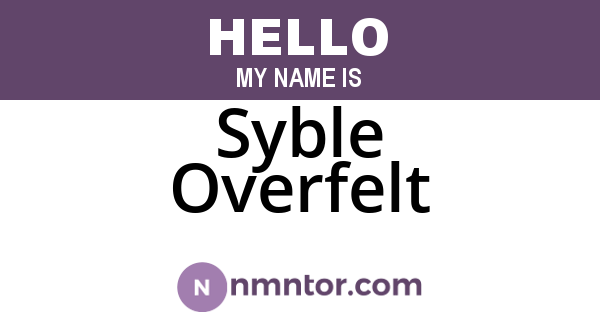 Syble Overfelt