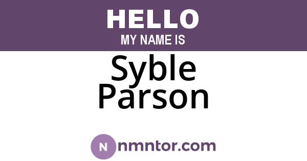 Syble Parson