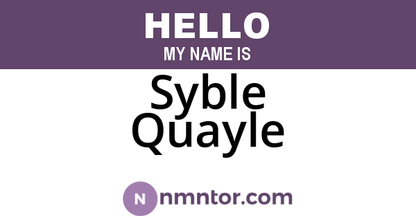 Syble Quayle