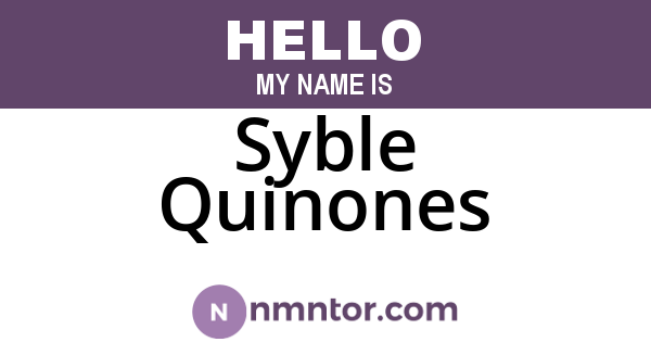 Syble Quinones