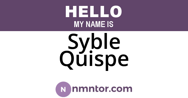 Syble Quispe