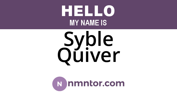 Syble Quiver