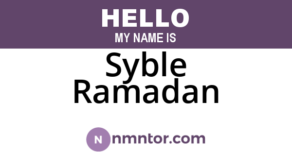 Syble Ramadan