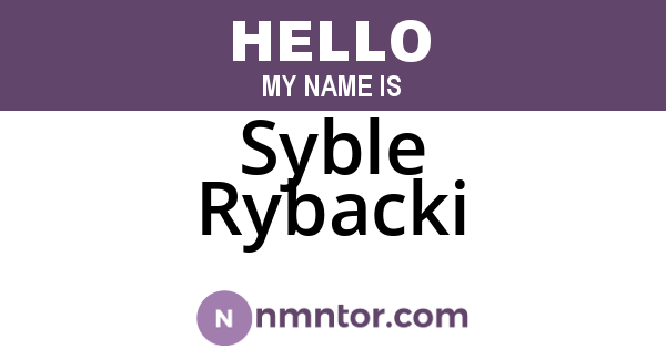 Syble Rybacki