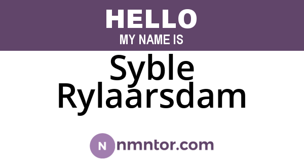 Syble Rylaarsdam