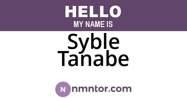 Syble Tanabe