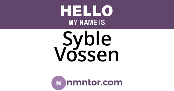 Syble Vossen
