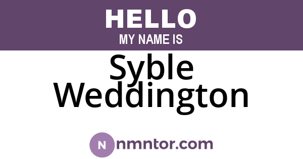 Syble Weddington
