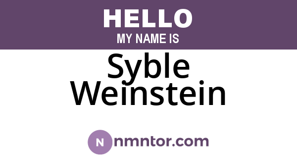 Syble Weinstein