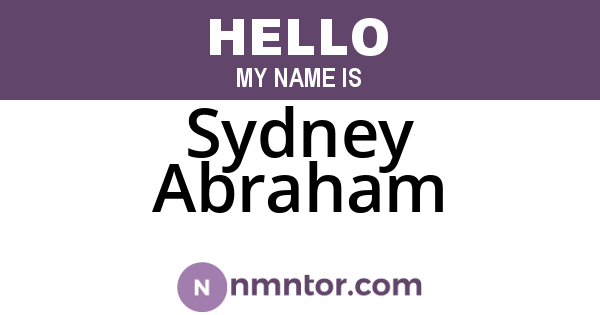 Sydney Abraham