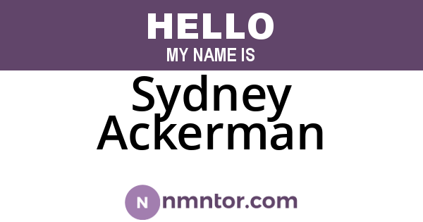 Sydney Ackerman