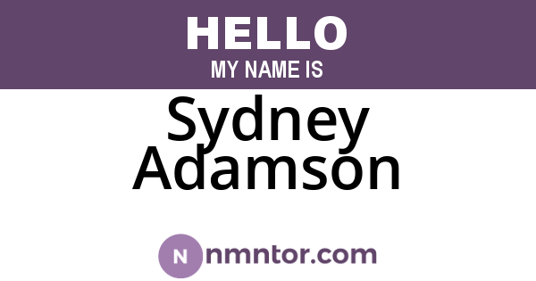 Sydney Adamson