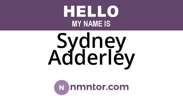 Sydney Adderley