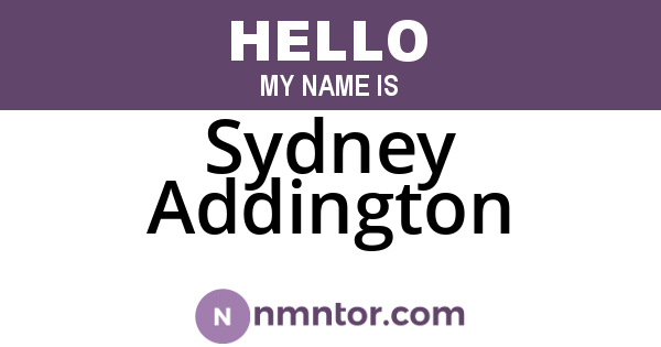 Sydney Addington