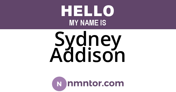 Sydney Addison