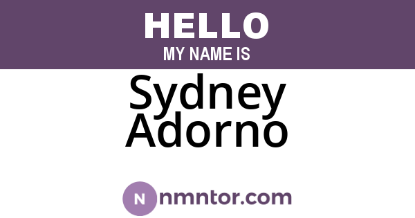 Sydney Adorno