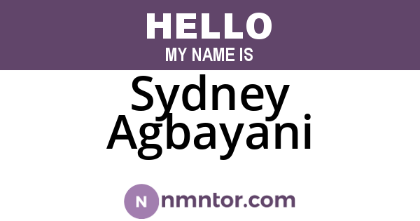 Sydney Agbayani