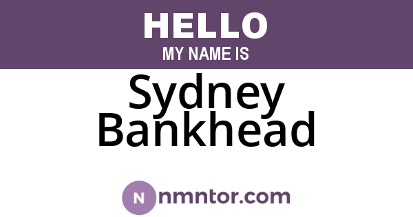 Sydney Bankhead