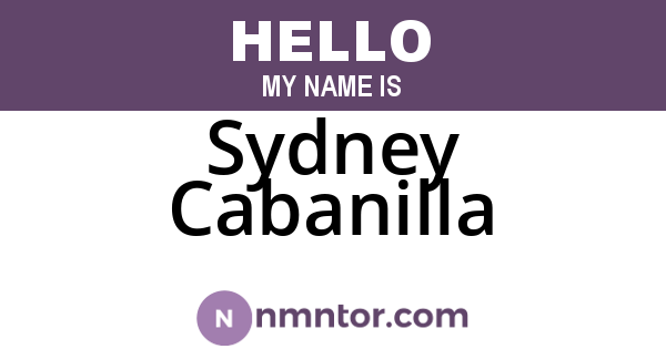 Sydney Cabanilla