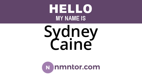 Sydney Caine