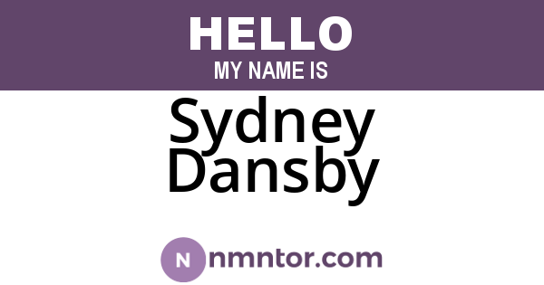 Sydney Dansby