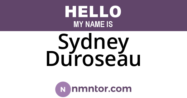 Sydney Duroseau