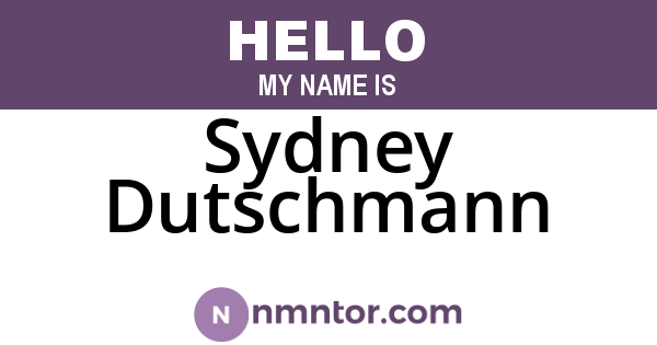 Sydney Dutschmann