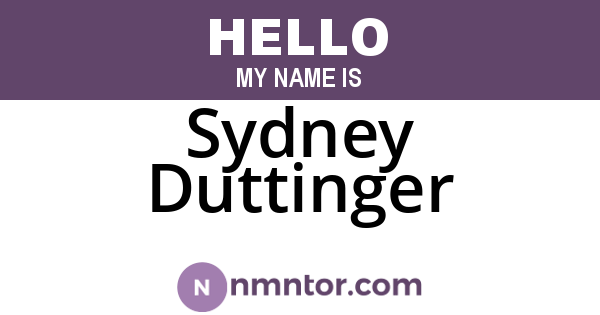 Sydney Duttinger