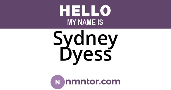 Sydney Dyess