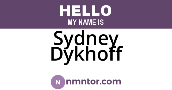 Sydney Dykhoff
