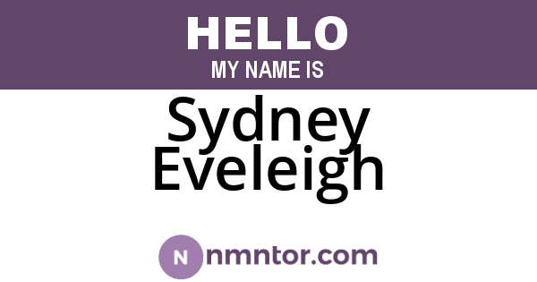 Sydney Eveleigh