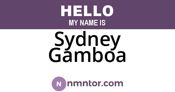 Sydney Gamboa