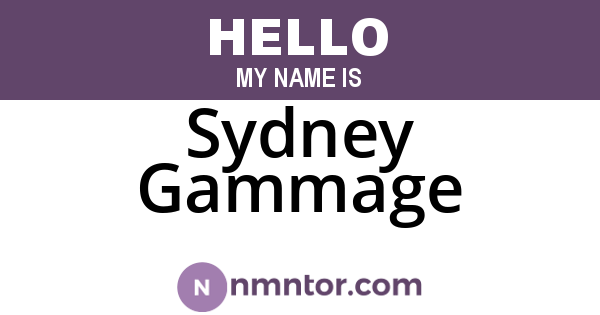 Sydney Gammage