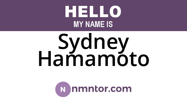 Sydney Hamamoto